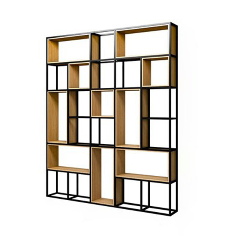 Modern Office Open Shelf Natural 11.81" W Engineered Wood Bookshelf 79"L x 12"W x 94.5"H Clearhalo 'Bookcases' 'furn' 'furn_bookcases' 'Furniture' 'Office Furniture' 5743110