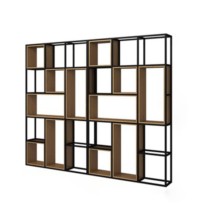 Modern Office Open Shelf Natural 11.81" W Engineered Wood Bookshelf 94.5"L x 11.8"W x 78.7"H Clearhalo 'Bookcases' 'furn' 'furn_bookcases' 'Furniture' 'Office Furniture' 5743112