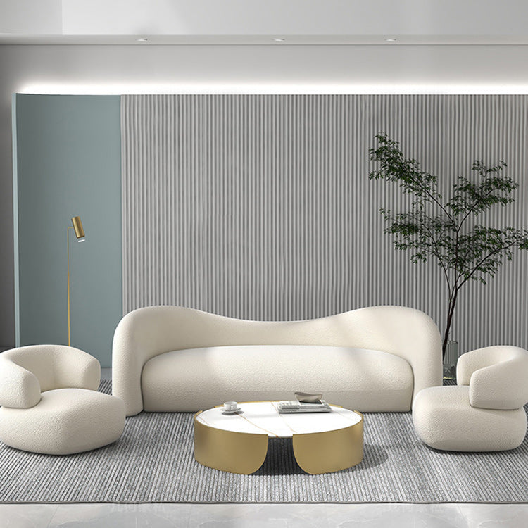 Modernes einfaches gekrümchtes Sofa 30,7 "hoher Sitzzimmer mit abgeschrägten Arm