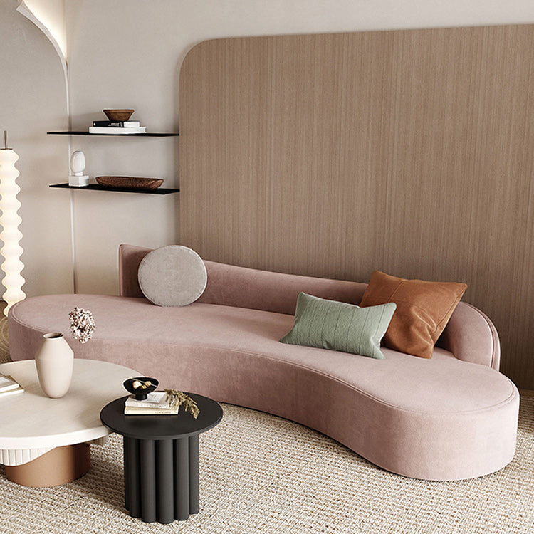 ベルベットモダンカーブドソファ39.37 "D 2羽の枕とアームレスソファ