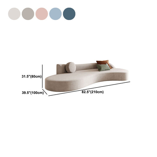 Velvet Modern Curved Sofa 39.37" D Armless Sofa with 2 Pillows