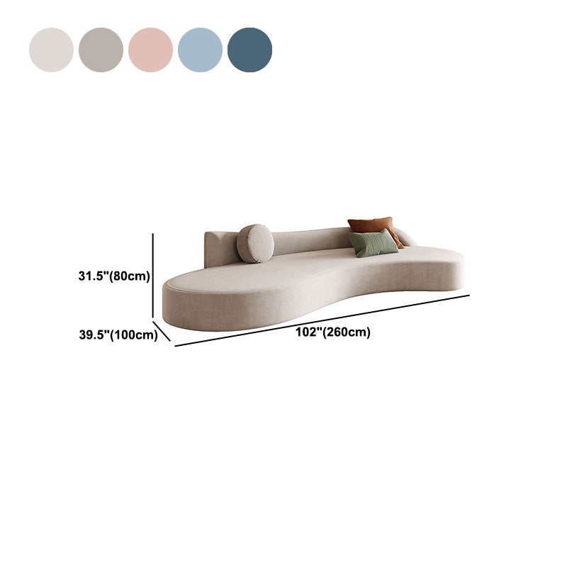 ベルベットモダンカーブドソファ39.37 "D 2羽の枕とアームレスソファ