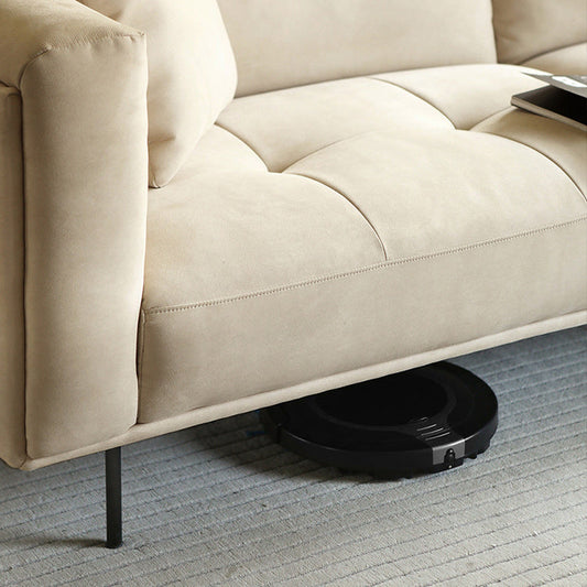 Getufte moderne faux lederen sofa smoking tuxedo armkussens sofa - 31,5 "h