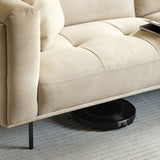 Getufte moderne faux lederen sofa smoking tuxedo armkussens sofa - 31,5 "h