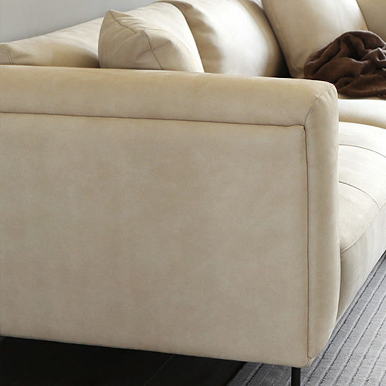 Tufted Modern Faux Leather Sofa Tuxedo Arm Cushions Sofa - 31.5" H