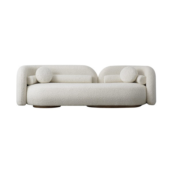 Modern Simple Wool Sofa 2/3-Seater Sloped Arm Sofa with Pillows