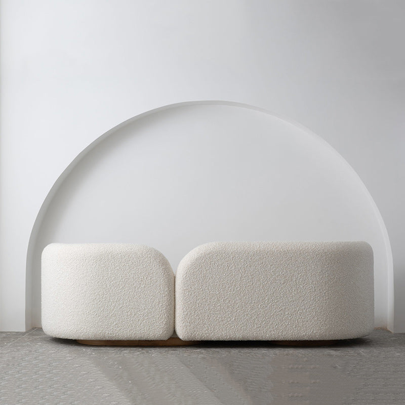 Modern Simple Wool Sofa 2/3-Seater Sloped Arm Sofa with Pillows