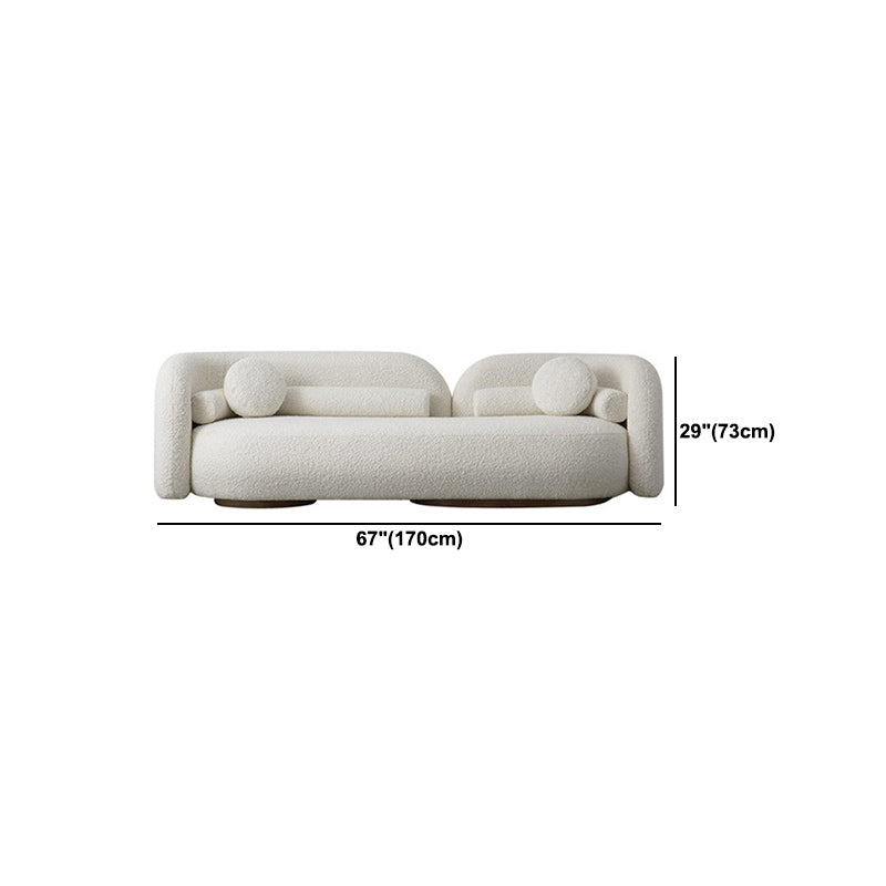 Modern Simple Wool Sofa 2/3-Seater Sloped Arm Sofa with Pillows