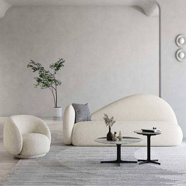 31,49 "divano curvo largo in lana bianco divano a braccio di smoking contemporaneo