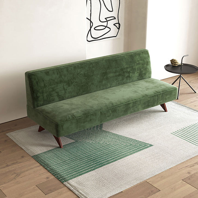 Velvet divano da soggiorno da 31,5 pollici H. Divano senza braccio in verde