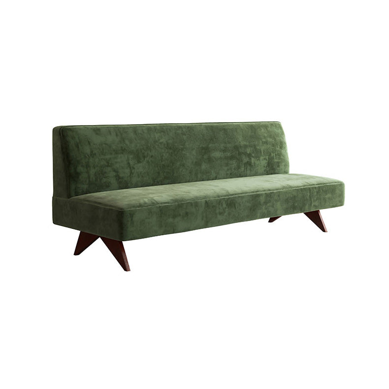 Velvet divano da soggiorno da 31,5 pollici H. Divano senza braccio in verde