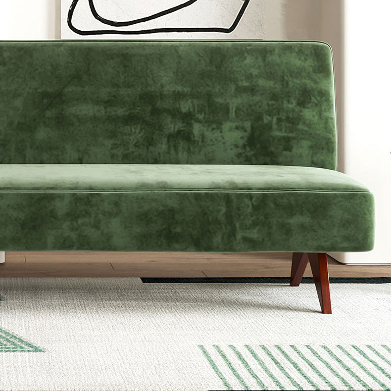 Velvet divano da soggiorno da 31,5 pollici H. Divano senza braccio in verde