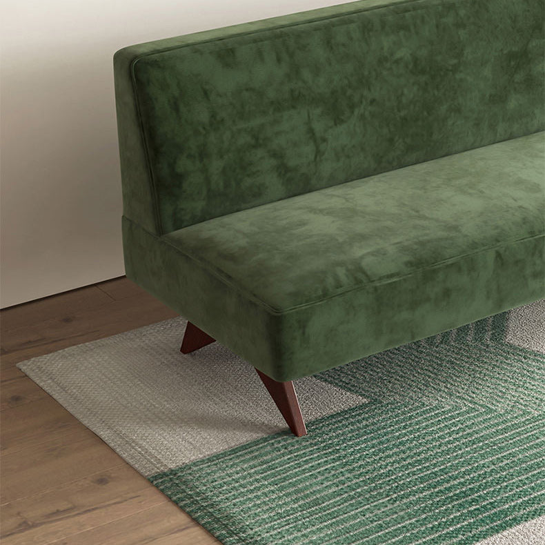 Velvet divano da soggiorno da 31,5 pollici H. Divano senza braccio in verde