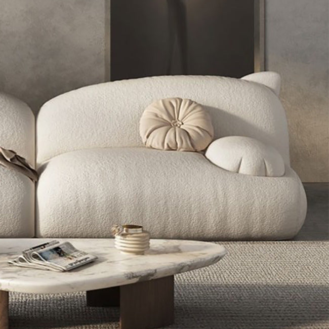 Canapé de bras encastré blanc canapé standard contemporain pour le salon, appartement