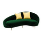 Contemporary Sloped Arm Sofa Velvet Curved Sofa for Living Room, Apartment