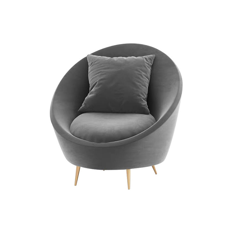 Contemporary Sloped Arm Sofa Velvet Curved Sofa for Living Room, Apartment