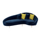 Contemporary Sloped Arm Sofa Velvet Curved Sofa for Living Room, Apartment