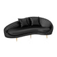 Contemporary Sloped Arm Sofa Velvet Curved Sofa for Living Room, Apartment