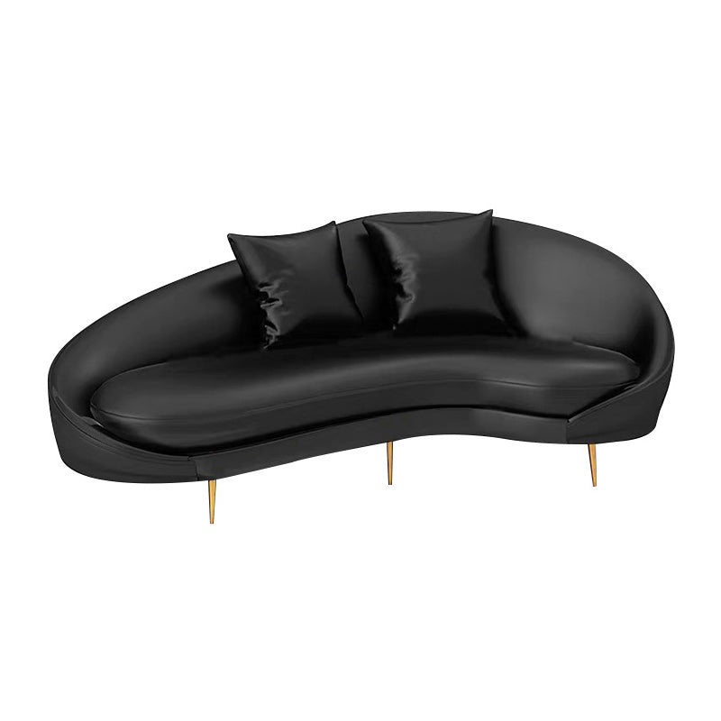 Contemporary Sloped Arm Sofa Velvet Curved Sofa for Living Room, Apartment