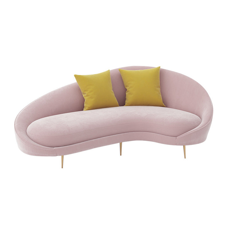 Contemporary Sloped Arm Sofa Velvet Curved Sofa for Living Room, Apartment
