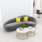 Contemporary Sloped Arm Sofa Velvet Curved Sofa for Living Room, Apartment