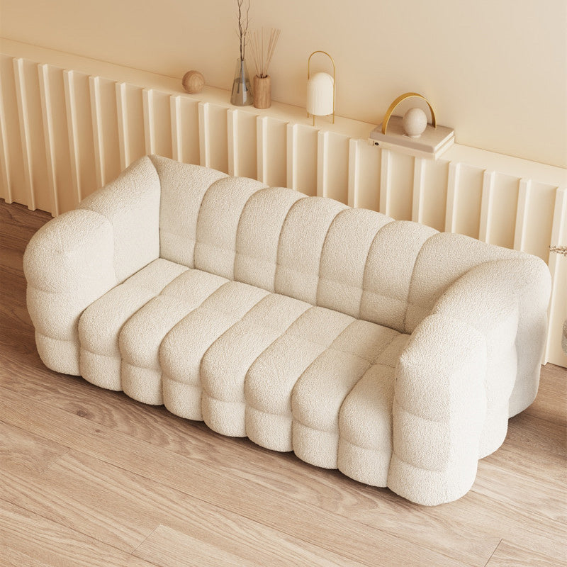 White Tuxedo Arm Sofa 39.37" Wide Contemporary Sofa for Living Room
