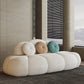 Contemporary Armless Sofa Wool Cloud-Shaped Seating in Cream 98.5"L x 37.5"W x 29.5"H Latex Clearhalo 'furn' 'furn_sofas' 'Furniture' 'Living Room Furniture' 'Sofa' 'sofas' 5743713