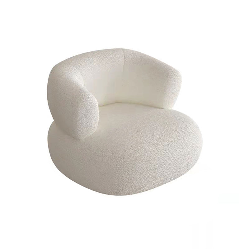 Contemporary Armless Sofa Wool Cloud-Shaped Seating in Cream 34"L x 20"W x 27.5"H Clearhalo 'furn' 'furn_sofas' 'Furniture' 'Living Room Furniture' 'Sofa' 'sofas' 5743717