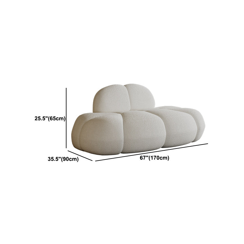 Contemporary Armless Sofa Wool Cloud-Shaped Seating in Cream Clearhalo 'furn' 'furn_sofas' 'Furniture' 'Living Room Furniture' 'Sofa' 'sofas' 5743727