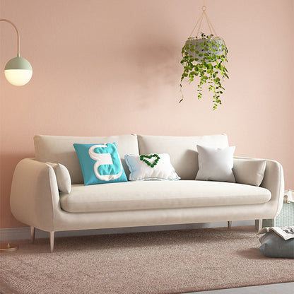 33.46" High Velvet Sofa with 2 Pillows Contemporary Square Arm Sofa