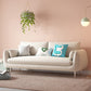 33.46" High Velvet Sofa with 2 Pillows Contemporary Square Arm Sofa