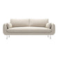 33.46" High Velvet Sofa with 2 Pillows Contemporary Square Arm Sofa