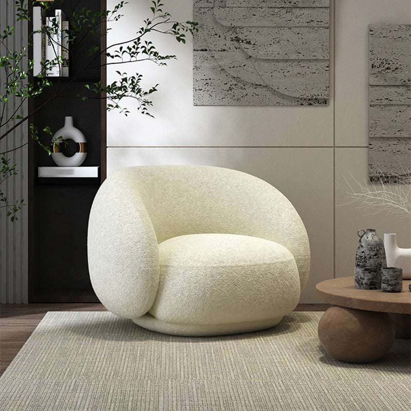 Divano curvo semplice moderno 29.53 "divano in lana inclinata H in bianco