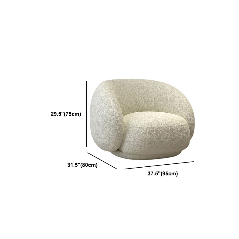 Divano curvo semplice moderno 29.53 "divano in lana inclinata H in bianco