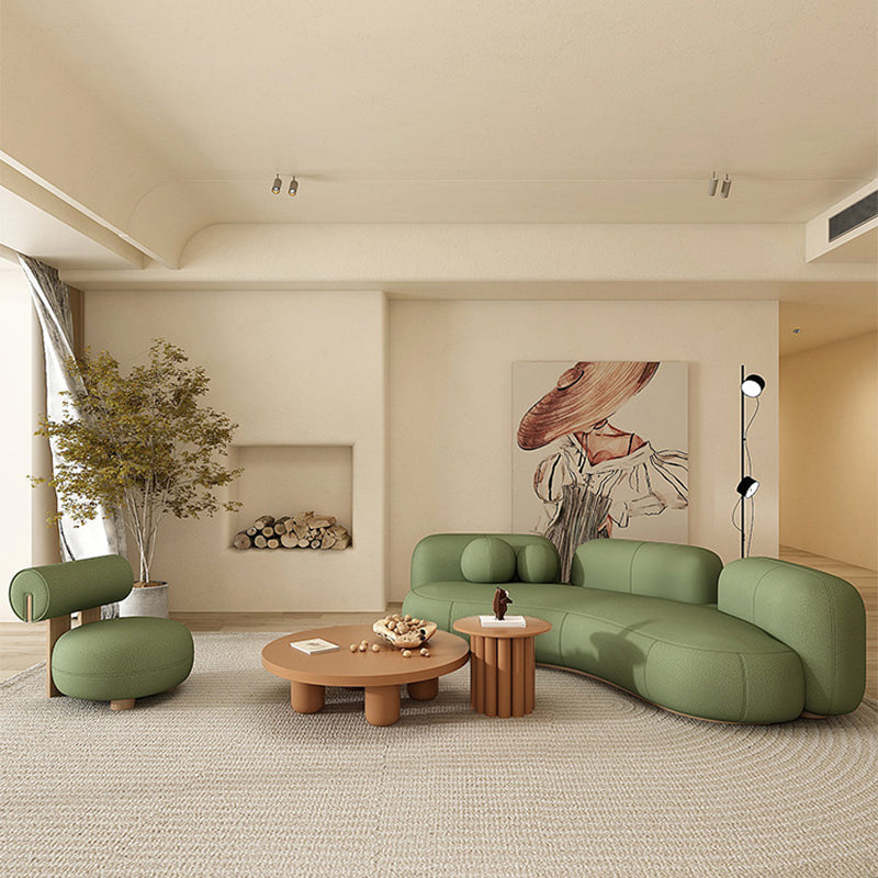 Sofá sin brazo sin brazo de lana contemporánea para sala de estar, apartamento