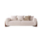 Sofá de lana blanco contemporáneo, cojines de brazo de esmoquin, sofá con almohadas