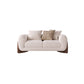 Sofá de lana blanco contemporáneo, cojines de brazo de esmoquin, sofá con almohadas