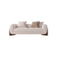 Sofá de lana blanco contemporáneo, cojines de brazo de esmoquin, sofá con almohadas