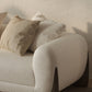 Sofá de lana blanco contemporáneo, cojines de brazo de esmoquin, sofá con almohadas