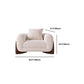 Sofá de lana blanco contemporáneo, cojines de brazo de esmoquin, sofá con almohadas