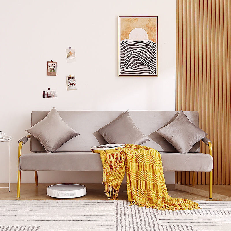 28.34" High Velvet Sofa Contemporary Square Arm Sofa for Apartment Clearhalo 'furn' 'furn_sofas' 'Furniture' 'Living Room Furniture' 'Sofa' 'sofas' 5743853