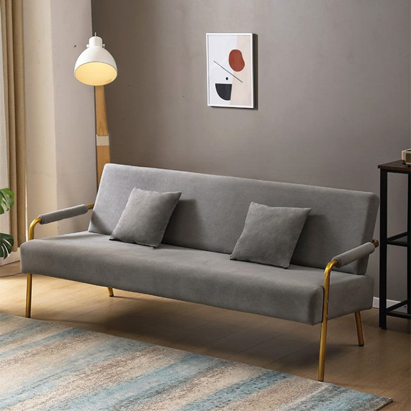 28.34" High Velvet Sofa Contemporary Square Arm Sofa for Apartment Clearhalo 'furn' 'furn_sofas' 'Furniture' 'Living Room Furniture' 'Sofa' 'sofas' 5743854