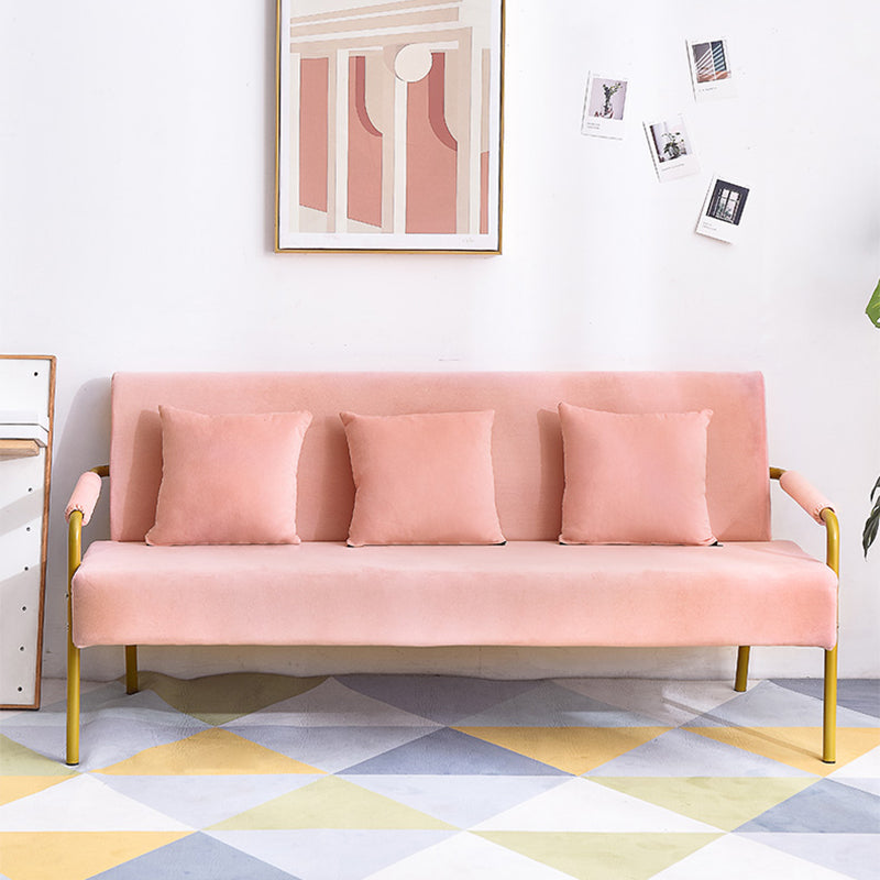 28.34" High Velvet Sofa Contemporary Square Arm Sofa for Apartment Clearhalo 'furn' 'furn_sofas' 'Furniture' 'Living Room Furniture' 'Sofa' 'sofas' 5743856