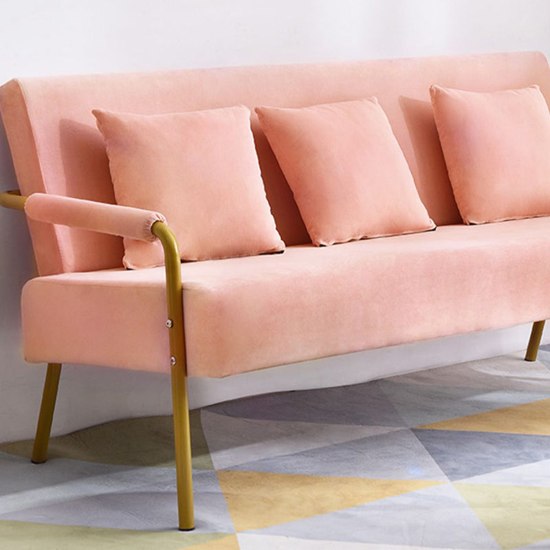 28.34" High Velvet Sofa Contemporary Square Arm Sofa for Apartment Clearhalo 'furn' 'furn_sofas' 'Furniture' 'Living Room Furniture' 'Sofa' 'sofas' 5743860