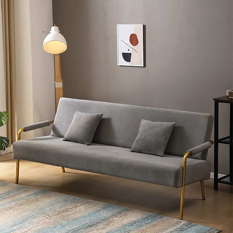 28.34" High Velvet Sofa Contemporary Square Arm Sofa for Apartment Clearhalo 'furn' 'furn_sofas' 'Furniture' 'Living Room Furniture' 'Sofa' 'sofas' 5743863