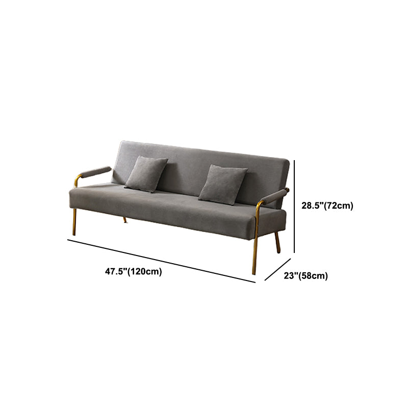 28.34" High Velvet Sofa Contemporary Square Arm Sofa for Apartment Clearhalo 'furn' 'furn_sofas' 'Furniture' 'Living Room Furniture' 'Sofa' 'sofas' 5743864