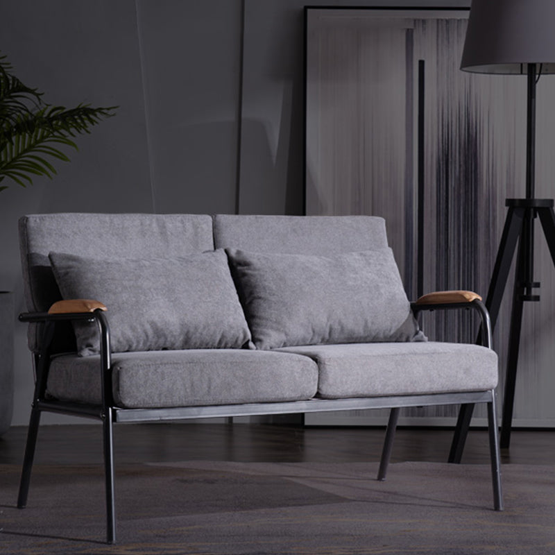 正方形のアームソファ24.40 "幅2人乗りのソファとリビングルームのためのゆるい背中