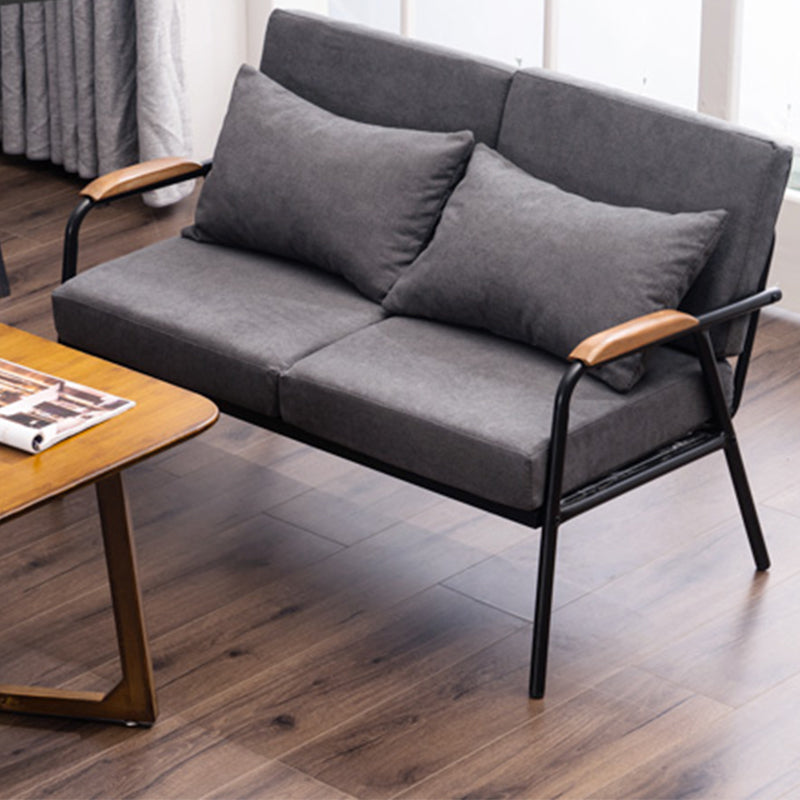 正方形のアームソファ24.40 "幅2人乗りのソファとリビングルームのためのゆるい背中