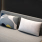 Sofá de lino de 1/2 asiento y madera 2 almohadas Sofá Cama con almacenamiento