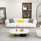 White Recessed Arm Curved Sofa Wool Sofa with Sewn Pillow Back Clearhalo 'furn' 'furn_sofas' 'Furniture' 'Living Room Furniture' 'Sofa' 'sofas' 5743904